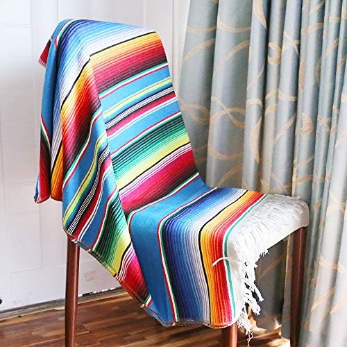 Xplanet 84 X 59 Inch Mexican Serape Blanket Bay Window Blanket, Mexican Tablecloth Serape Tatami Blanket Bed Blanket Table Cover Tapestry Blanket Picnic Mat for Mexican Party Wedding Decorations