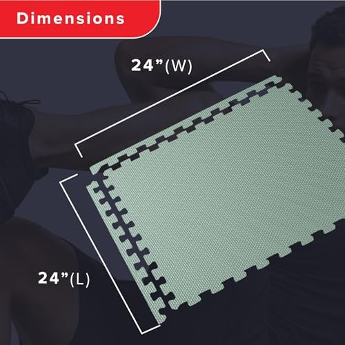 We Sell Mats 3/8" Thick Multipurpose EVA Foam Exercise Floor Mat, Interlocking Tiles, Anti-Fatigue for Home or Gym