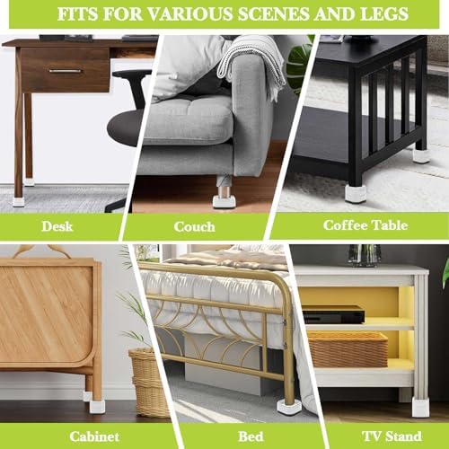 9 Pack Furniture Risers 1 Inch, Adjustable Bed Risers Heavy Duty for Table Desk Couch Chair Sofa Cabinet Bed Legs Dorm, Square Stackable Bed Raisers Blocks Lift Height 1", 2" or 3", White