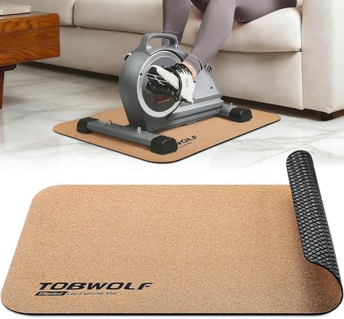 TOBWOLF Non-Slip Workout Mat for Ellipse Leg Exerciser, Ellipse Machine Mat, Exercise Mat for Under Desk Ellipticals, Suitable for Electric Seated Foot Pedal Exerciser, Stability & Floor Protection