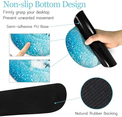 LIMKRIAN Desk Mat Pad Set, Large Mouse Pad with Wrist Rest, Stay Positive