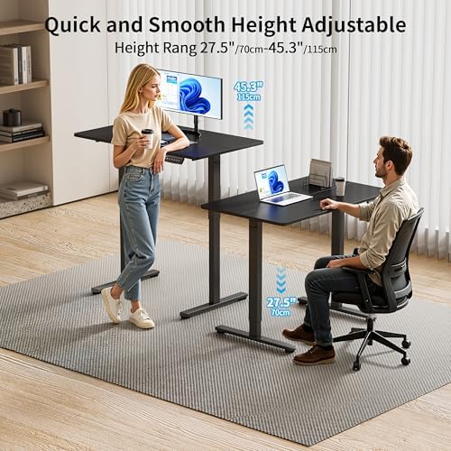 BIZUM 40x24 Inch Electric Standing Desk with Memory Presets, Quiet Motor Height Adjustable Stand Up Desk for Home Office & Gaming, Ergonomic Sit Stand Workstation，Black