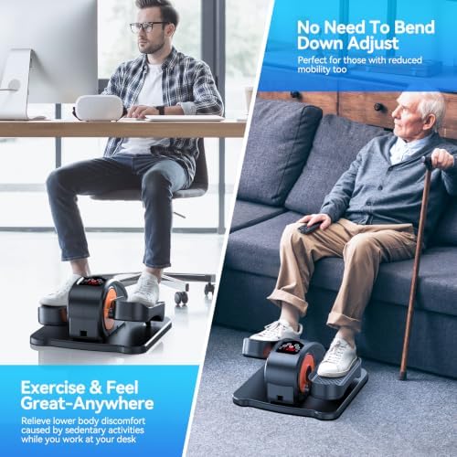 GUGTTR Under Desk Elliptical Machine, Electric Leg Exerciser for Seniors