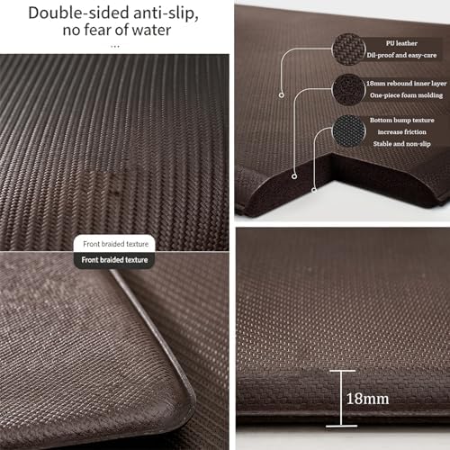 VXHCS 7/10" Extra Thick Anti Fatigue mats for Kitchen Floor, 19.7“x47.6 Standing Desk Mat Ergonomic Waterproof Mat, for Home, Office, Laundry, Black