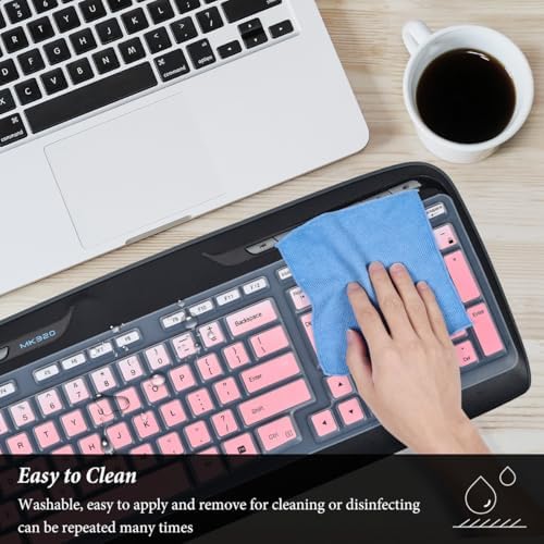 Keyboard Cover for MK320 MK330 K330 Wireless Desktop Keyboard, MK320-YR002/Y-R0009 Keyboard Skin Accessories-Gradual Pink