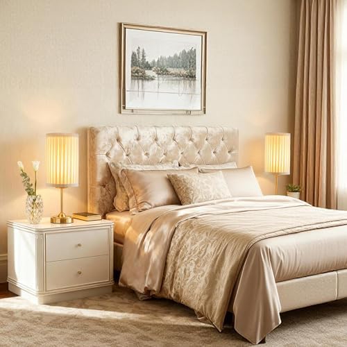 Mr.White Set of 2 Rechargeable Cordless Table Lamp with Fabric Shade, 5200mAh Battery Operated LED Touch Table Light, for Restaurant Kitchen Patio Dinner (Bronze)