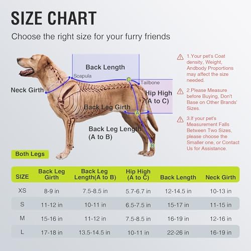 Dog Hind Leg Sleeve, Recovery Sleeve to Stop Licking & Protect Wounds - M