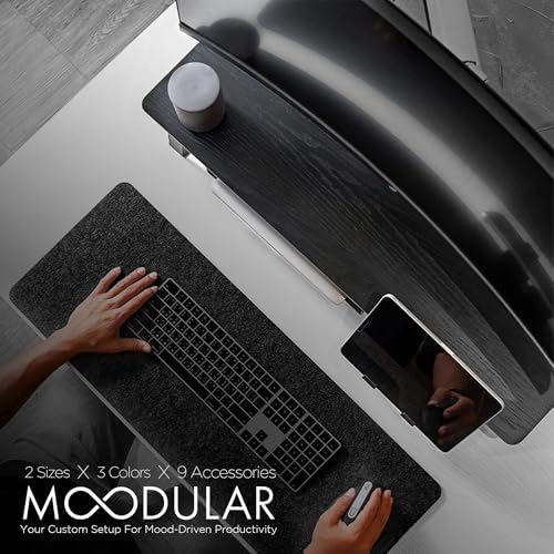 ULTRARM Moodular Wooden Monitor Stand Desk Organizer, Standard 33.4" Black