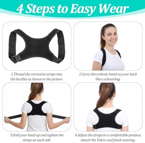 Posture Corrector Adjustable Comfortable Back Brace Lightweight Breathable Upper Straightener Support for Women Men Lower Back Shoulder Clavicle Neck Hunchback Pain Relief