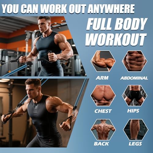 WHATAFIT Resistance Bands with Handles, 150 lb Exercise Bands Set