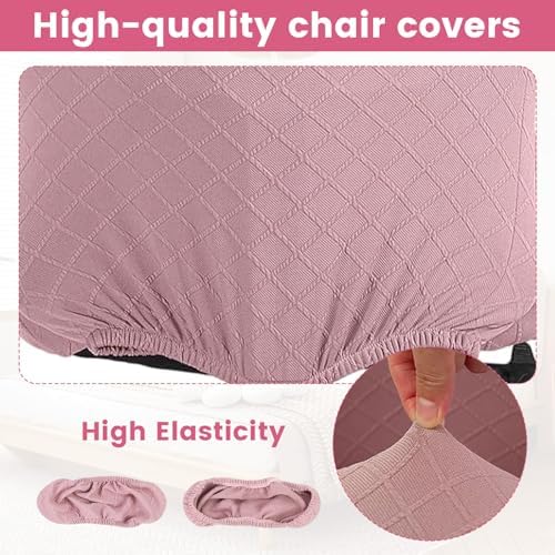 Office Chair Covers Set, Stretch Seat Covers for Chairs Cushion, Computer Chair Cover with Armrest Covers, Gaming Chair Cover Accessories Slipcovers Pads Office Cushion Backrest(Pink)