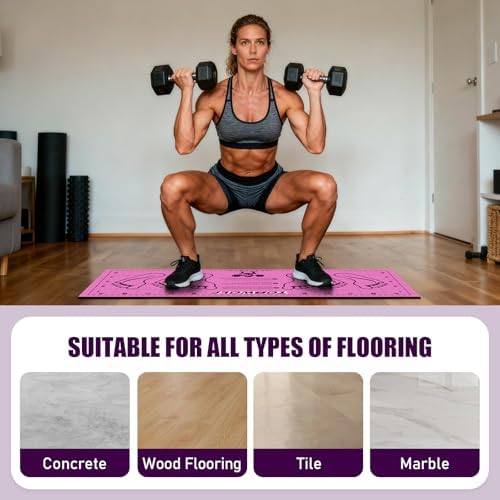 Non-Slip Squat Mat with Foot Position, Pro-Grade Exercise Mat