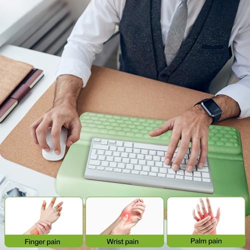Wrist Rest with Keyboard Stand, Ergonomic Keyboard Riser Holder with Memory Foam Wrist Support Pad, Desk Cushion Easy Typing for Home Office Laptop Computer Gaming, Olive Green Gradient
