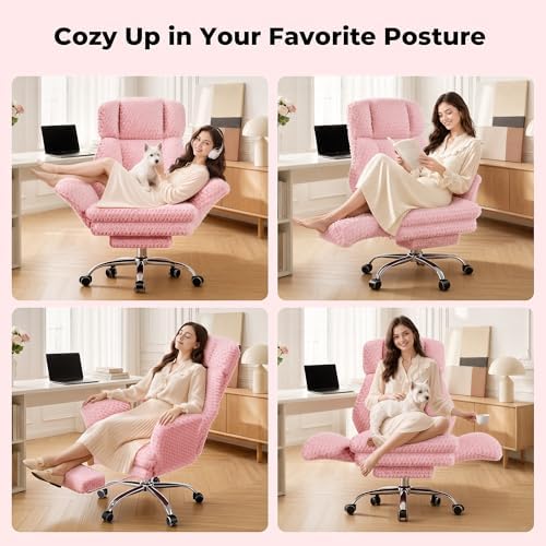 Big and Tall Office Chair with Foot Rest & Flip Armrests