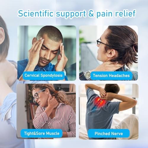 leeveel Neck Brace Cervical Collar,Soft Neck Support Relief Pain & Pressure in Spine for Women & Men,Adjustable Cervical Collar for Sleeping,Travelling,Office (M-17"X3.3")