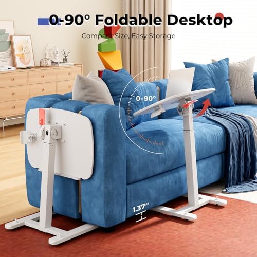 JOY worker Low Height Small Mobile Standing Desk, 90° Foldable Laptop Desk