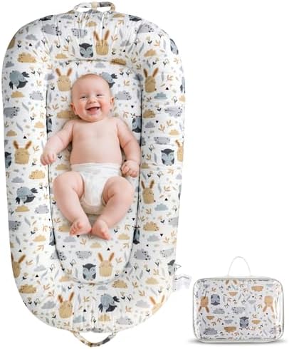 Infant Lounger Cushion for Supervised Playtime, Soft Breathable Cotton Support Pad for Tummy Practice, Relaxation and Everyday Care