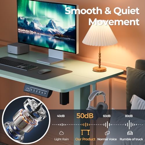 Small Electric Standing Desk, 35" Sit Stand Rising Desk