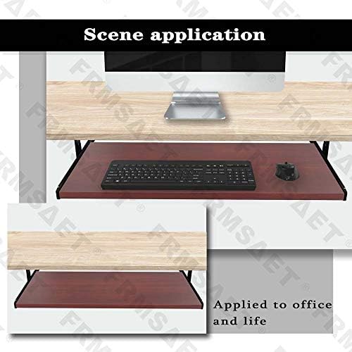 FRMSAET Under Desk 20/24/30 inch Keyboard Drawer Platform (30 in, Mahogany)