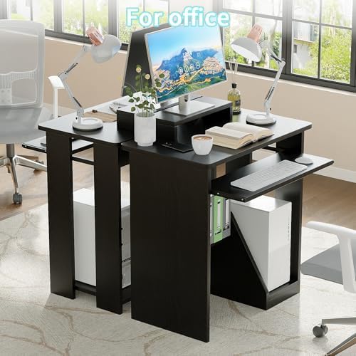 ALISENED 30 Inch Computer Desk, with Keyboard Tray & Monitor Stand