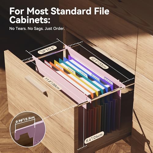 ThinkTex Plastic Expanding Hanging File Folders, 7 * 1.2" Accordion Pockets