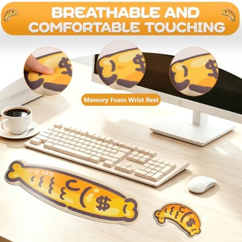 Keyboard Wrist Rest and Mouse Pad Set, Wrist Rest for Keyboard and Mouse
