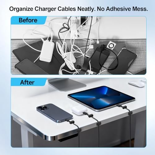 10 Pack Magnetic Cord Holder, Strong Magnet Cable Clips, Cable Holder