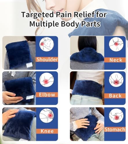 Microwavable Heating Pad with Washable Cover 13x7 Inch Flaxseed Microwave Hot Pack, Lavender Scent, Moist Warm Compress for Relaxation, Non-Electric & Portable
