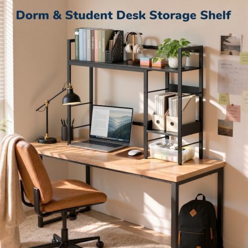 Desk Shelf, 38.6" Desk Hutch for Computer Monitor, Black