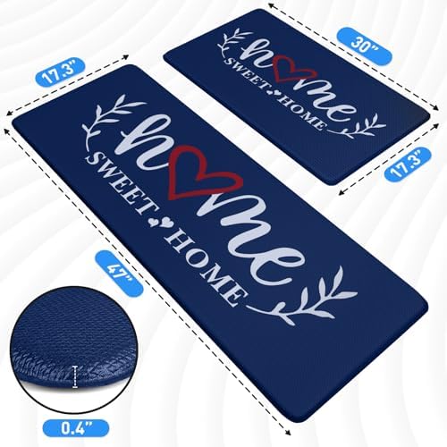 HappyTrends Kitchen Mat for Floor, 2PCS Anti-Fatigue Kitchen Rugs