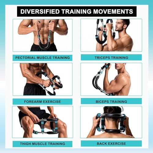 Twister Arm Trainer + Gym Gloves – Adjustable Upper Body Resistance Trainer for Arms, Chest, Shoulders & Back – Home Workout Equipment with Non-Slip Gloves for Men & Women