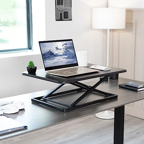 VIVO Black 26 in Single Top Standing Desk Converter, DESK-V001J