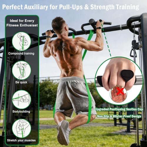 Pull Up Assistance Bands, Resistance Bands Set with Handles for Men Women, Workout & Exercise Bands, 5-Level Elastic Bands for Working Out, Stretch Bands for Home Gym, Stretching & Physical Therapy