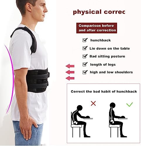 NICHOY Postural Extension Back Straightener, Kyphosis Support, Mild Scoliosis Rigid Posture Corrector Vest, Easy to Wear(A,M-M)