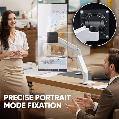 ONKRON Desk Monitor Mount 13-55", 55.1 lbs, max VESA 100x100, Black-White