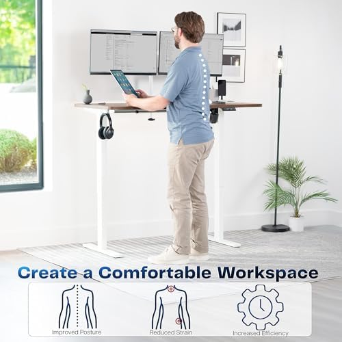 VIVO Rustic Vintage Brown 55 x 28 in Standing Desk, DESK-KIT-1W55N