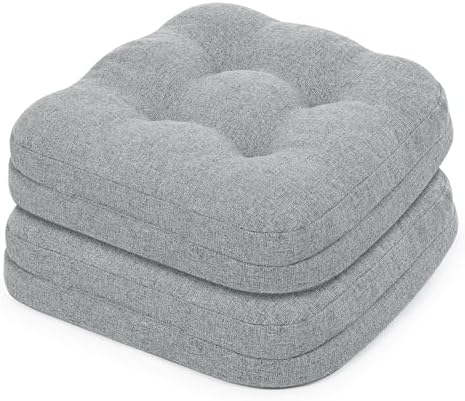 baibu Patented Dining Chair Cushions, 2 Pack, 16.5 x 16.5 x 3.5 in, Grey