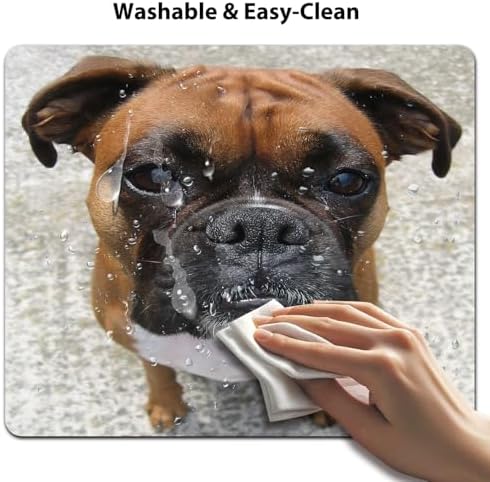 9.5x7.9 Inch Office/Gaming Mouse Pad, Adorable Boxer Dog with a Sad Expression Lovely Puppy Pet Funny Face Close-up Cute Anti-Slip Mat for Desk