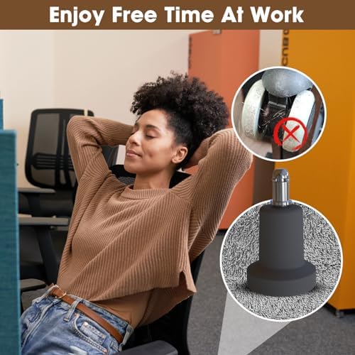 Office Chair Glides Bell Glides Replacement Fixed Castors 5PCS Black