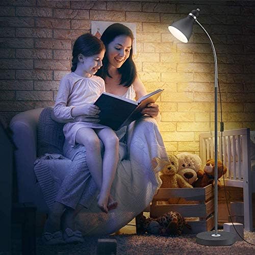 LEPOWER Floor Lamp, Metal Standing Lamp with Adjustable Gooseneck for Dorm