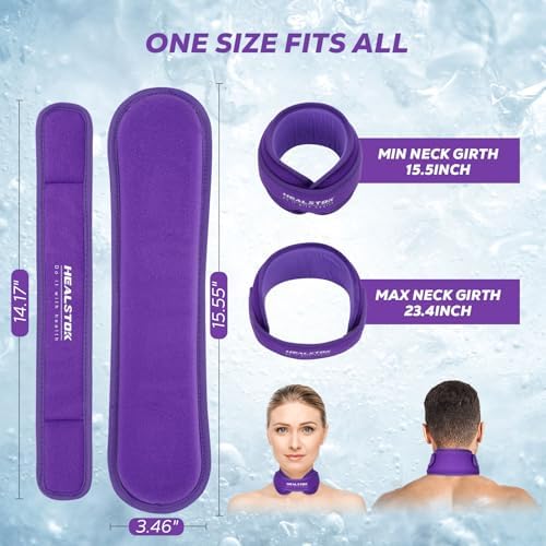 Neck Ice Pack Wrap, Reusable Cold/Hot Gel for Neck Pain, Purple