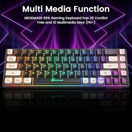 GEODMAER 65% Gaming Keyboard and Mouse Combo, RGB Backlit Keyboard + 7200 DPI Gaming Mouse, Ultra-Compact Anti-Ghosting Wired Keyboard and Mouse for PC Laptop Gamer