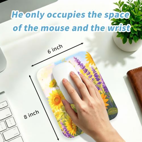 Small Mouse pad, with Edge-Sewn Design, extends Service Life by Twice, occupying the Optimal Size for the Mouse and Wrist Position. (Sunflower)