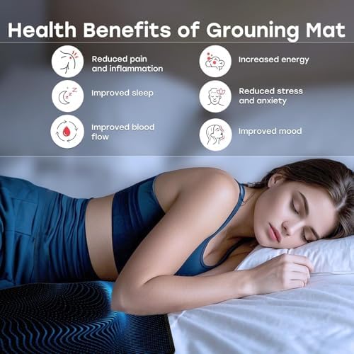 Grounding Mat (11.81"×39.37") for Sleep & Pain Relief, Energy, Inflammation, Balance, Wellness, Earth Connection Therapy for Indoor Grounding at Home, Office, or Work
