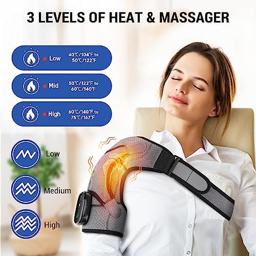 ERHIVORA Shoulder Heating Pads for Rotator Cuff Pain, Heated Shoulder Wrap Brace for Men Women