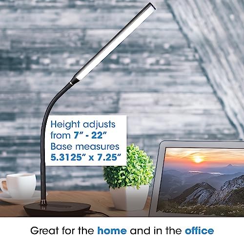 OttLite Strive LED Desk Lamp with USB Port, Black