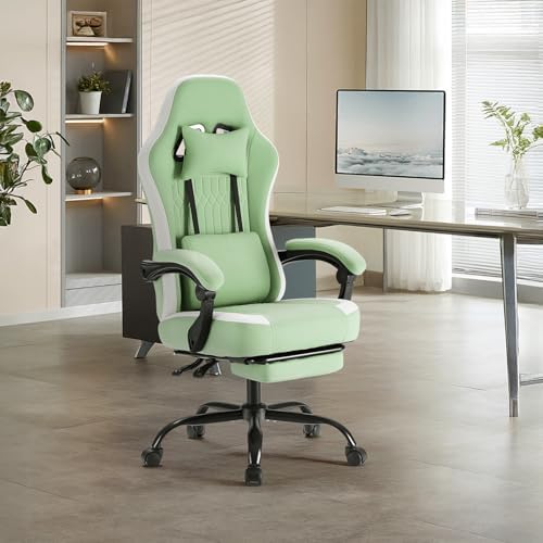 DUMOS Ergonomic Gaming Chair with Footrest, Video Game Chairs