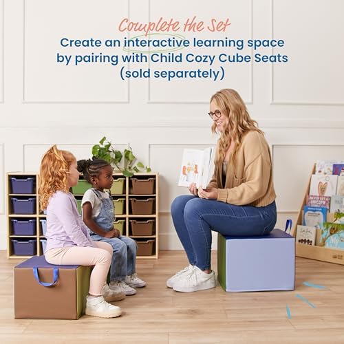 ECR4Kids SoftZone Adult Cozy Cube Seat with Handle, Earthtone