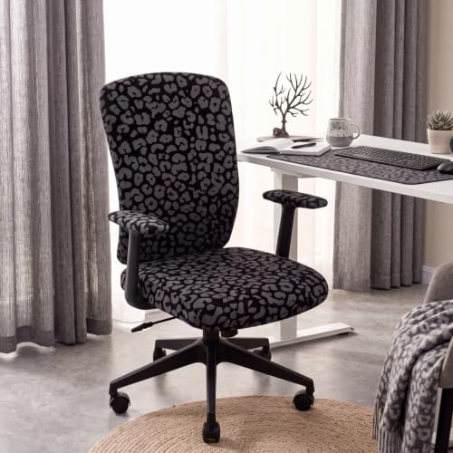 Suncalla 4 Pcs Cheetah Printed Office Chair Covers Leopard Desk Chair Cover