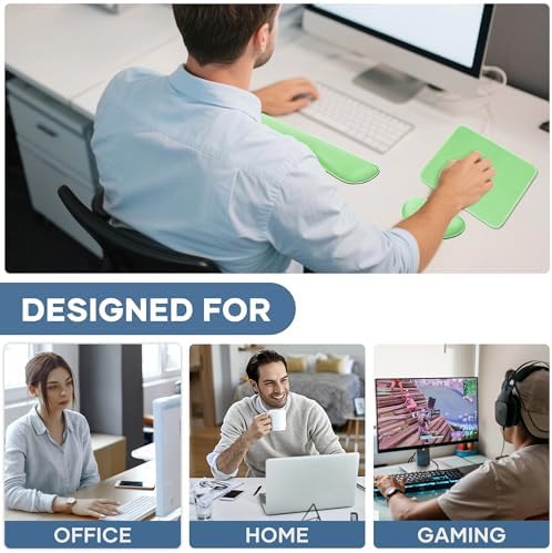 Office Ergonomic Memory Foam Computer Mouse and Keyboard Wrist Rest pad Support Carpal Tunnel, Wrist Rest for Keyboard and Mouse, Wrist Support Set